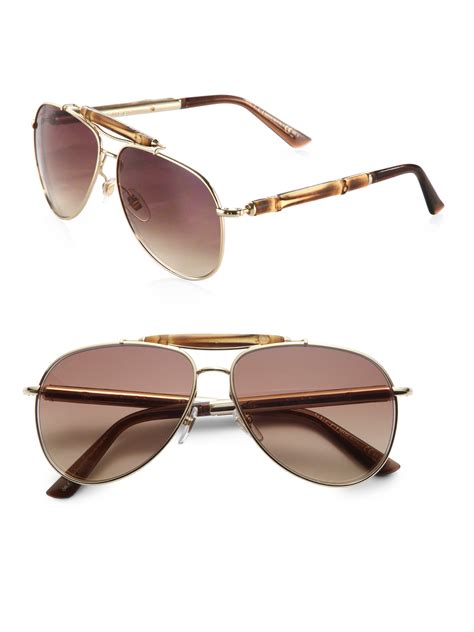 gucci bamboo aviator sunglasses|gucci aviator sunglasses men's.